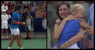 O famoso tenista Rafael Nadal interrompeu uma partida para ajudar uma mãe desesperada a encontrar sua filhaperdido O famoso tenista Rafael Nadal interrompeu uma partida para ajudar uma mãe desesperada a encontrar sua filhaperdido