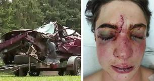 Teen Reached For Her Phone And Crashed Car - Mom Puts Totaled Car On Display As An Example For Others Teen Reached For Her Phone And Crashed Car - Mom Puts Totaled Car On Display As An Example For Others