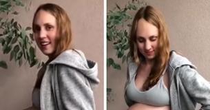 Woman Expecting Triplets Photographs Massive Baby Bump Woman Expecting Triplets Photographs Massive Baby Bump