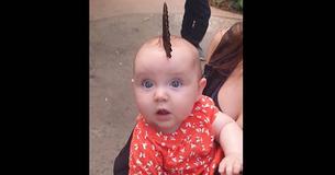Butterfly Lands On Baby's Head And Transforms Into Magical Hat Making Mommy's Eyes Pop Butterfly Lands On Baby's Head And Transforms Into Magical Hat Making Mommy's Eyes Pop