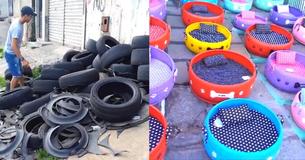 Hero Turns Discarded Tires On The Side Of The Road Into Thousands Of Beds For Stray Animals Hero Turns Discarded Tires On The Side Of The Road Into Thousands Of Beds For Stray Animals