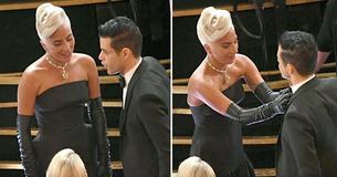 Lady Gaga Fixed Rami Malek's Bowtie At The Oscars And People Went Absolutely Crazy For It Lady Gaga Fixed Rami Malek's Bowtie At The Oscars And People Went Absolutely Crazy For It