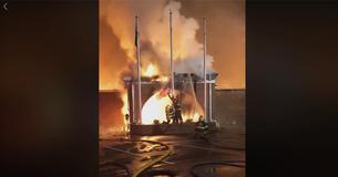 As Building Is Destroyed By Flames, Firefighters Save American Flag Before It Catches Fire As Building Is Destroyed By Flames, Firefighters Save American Flag Before It Catches Fire