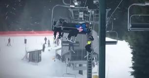 Group Of Children Save Young Boy Dangling From Chairlift 20 Feet Above Ground Group Of Children Save Young Boy Dangling From Chairlift 20 Feet Above Ground