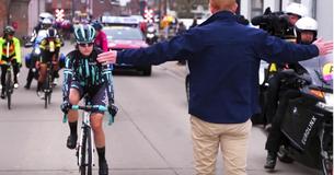 A Female Cyclist Was Forced To Stop In The Middle Of A Race Because She Was Catching Up To The Men A Female Cyclist Was Forced To Stop In The Middle Of A Race Because She Was Catching Up To The Men