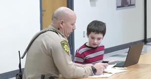 Cop Confronts Boy crying Outside School Had No Idea Concerned Mom Was Watching From A Distance Cop Confronts Boy crying Outside School Had No Idea Concerned Mom Was Watching From A Distance