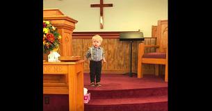 Pastors Son Hops On Stage Before Service, Delivers Sermon That Has Entire Church Laughing Hysterically Pastors Son Hops On Stage Before Service, Delivers Sermon That Has Entire Church Laughing Hysterically