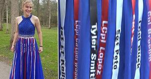 Teen Pays Tribute To Fallen Marines With Hand Designed Prom Dress - Let's Give Her Our Blessings Teen Pays Tribute To Fallen Marines With Hand Designed Prom Dress - Let's Give Her Our Blessings
