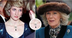 Camilla Parker-Bowles porte la broche que la reine Elizabeth a offerte à la princesse Diana le jour de son mariage Camilla Parker-Bowles porte la broche que la reine Elizabeth a offerte à la princesse Diana le jour de son mariage