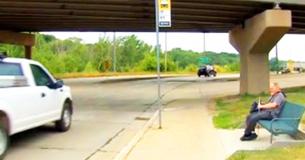 Driver Stops To Help Blind Man Waiting At Bus Stop Driver Stops To Help Blind Man Waiting At Bus Stop