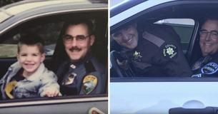 Father And Son Never Expected Their 20-Year-Old Police Car Photo Recreation To Go Viral Father And Son Never Expected Their 20-Year-Old Police Car Photo Recreation To Go Viral