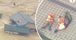 Se quedaron atrapados en el techo durante una inundación, pero no querían abandonar a sus perros Se quedaron atrapados en el techo durante una inundación, pero no querían abandonar a sus perros