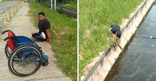 Disabled Man Risks His Life To Rescue Kitten Stuck In Drain Disabled Man Risks His Life To Rescue Kitten Stuck In Drain
