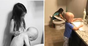 Les photos d'une sœur de 5 ans réconfortant son frère après une chimiothérapie montrent la réalité du cancer chez les enfants Les photos d'une sœur de 5 ans réconfortant son frère après une chimiothérapie montrent la réalité du cancer chez les enfants