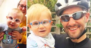 Little Boy Has Cataract Surgery And Grins At His Dad After Putting On New Glasses Little Boy Has Cataract Surgery And Grins At His Dad After Putting On New Glasses