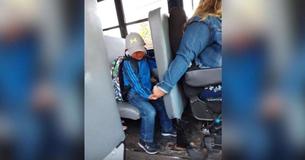 A Child Was Anxious About His First Day Of School, So His School Bus Driver Held His Hand For Support A Child Was Anxious About His First Day Of School, So His School Bus Driver Held His Hand For Support
