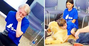 Mother Cries When Son With Autism Finds Comfort In New Service Dog Mother Cries When Son With Autism Finds Comfort In New Service Dog