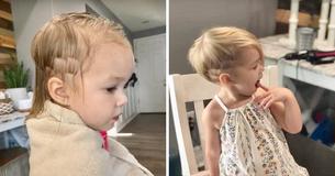 Estilista hace visita a domicilio para convertir accidente con el cabello de una niña en un un corte con estilo Estilista hace visita a domicilio para convertir accidente con el cabello de una niña en un un corte con estilo