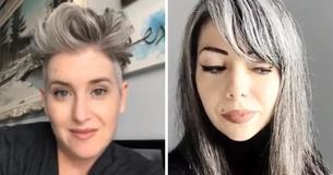 Des femmes se débarrassent de la teinture de cheveux pour adopter le look des cheveux gris Des femmes se débarrassent de la teinture de cheveux pour adopter le look des cheveux gris