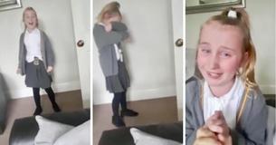 Niña de 8 años estalla de emoción cuando se entera de que su padre ya no tiene cáncer Niña de 8 años estalla de emoción cuando se entera de que su padre ya no tiene cáncer
