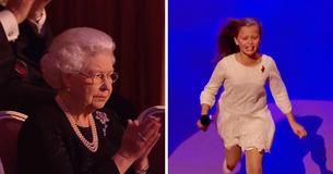 De jeunes filles chantent une chanson pour la reine d'Angleterre, mais elles sont interrompues alors qu'un soldat entre en scène De jeunes filles chantent une chanson pour la reine d'Angleterre, mais elles sont interrompues alors qu'un soldat entre en scène