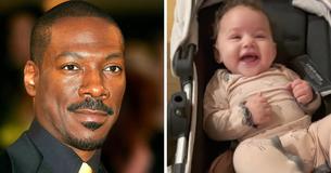 Eddie Murphy sorri para foto enquanto segura neta de seis meses, Evie Eddie Murphy sorri para foto enquanto segura neta de seis meses, Evie
