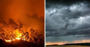 Regensturm ist bereit Australien zu treffen, was den müden Feuerwehrmännern Hoffnung gibt Regensturm ist bereit Australien zu treffen, was den müden Feuerwehrmännern Hoffnung gibt