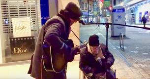 Homeless Man Asks To Sing With Busker On New Year's Eve Homeless Man Asks To Sing With Busker On New Year's Eve