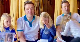 Jimmy Fallon's Wife Nancy Can't Control Laughter When Their 5-Year-Old Daughter Gets Distracted During The Tonight Show: At Home Edition Filming Jimmy Fallon's Wife Nancy Can't Control Laughter When Their 5-Year-Old Daughter Gets Distracted During The Tonight Show: At Home Edition Filming