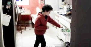 Kid Thinks He Is Alone In Kitchen But Father Finds Him Dancing As If Nobody's Watching Kid Thinks He Is Alone In Kitchen But Father Finds Him Dancing As If Nobody's Watching