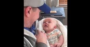 Dad And Four-Month-Old Baby Have Most Adorable 'Talk' Dad And Four-Month-Old Baby Have Most Adorable 'Talk'