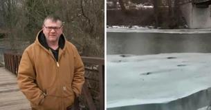 Local Resident Jumps Into Ice-Cold Creek In Order To Save Dog's Life Local Resident Jumps Into Ice-Cold Creek In Order To Save Dog's Life