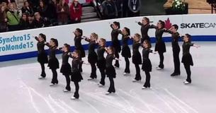 Skaters Line Up In Perfect Formation And As Music Begins Audience Goes Wild Skaters Line Up In Perfect Formation And As Music Begins Audience Goes Wild