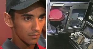 Medewerker bij een fastfoodrestaurant springt uit het raam om een politieagente te helpen Medewerker bij een fastfoodrestaurant springt uit het raam om een politieagente te helpen