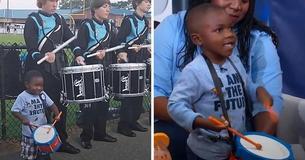 4-Year-Old Stands Tall Next To High School Drummers And Steals The Spotlight With His Abilities 4-Year-Old Stands Tall Next To High School Drummers And Steals The Spotlight With His Abilities