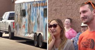 Couple Adopts Dog They Haven't Seen And They Break Down As Trailer Door Opens Couple Adopts Dog They Haven't Seen And They Break Down As Trailer Door Opens