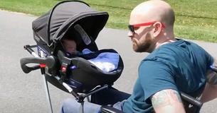 Disabled Father Couldn't Take His Son For A Walk, High Schoolers Build Wheelchair-Stroller Disabled Father Couldn't Take His Son For A Walk, High Schoolers Build Wheelchair-Stroller