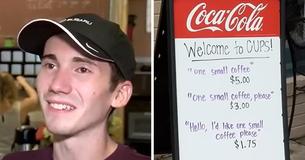 La propriétaire d'un café, lassée des comportements grossiers des clients, prône la politesse en fixant le prix du café en fonction de la gentillesse La propriétaire d'un café, lassée des comportements grossiers des clients, prône la politesse en fixant le prix du café en fonction de la gentillesse