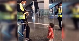 Young Girl Asks Permission To Say Goodbye To Her Aunt At The Airport Young Girl Asks Permission To Say Goodbye To Her Aunt At The Airport