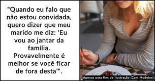 Esposa invade jantar da família de seu marido após ser frequentemente excluída Esposa invade jantar da família de seu marido após ser frequentemente excluída