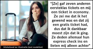 Vrouw verbreekt relatie met vriendje op de luchthaven nadat zijn moeder haar een 'gratis ticket in economy' gaf Vrouw verbreekt relatie met vriendje op de luchthaven nadat zijn moeder haar een 'gratis ticket in economy' gaf