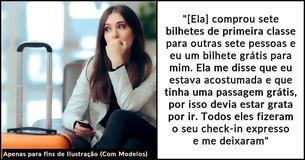 Mulher termina com namorado no aeroporto depois de a sua mãe lhe dar uma 'passagem econômica grátis' Mulher termina com namorado no aeroporto depois de a sua mãe lhe dar uma 'passagem econômica grátis'