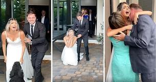 Una sposa è convinta che i suoi genitori non riescano a partecipare al matrimonio: quando lo sposo la conduce fuori, li vede Una sposa è convinta che i suoi genitori non riescano a partecipare al matrimonio: quando lo sposo la conduce fuori, li vede