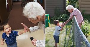 Un enfant de 2 ans se lie d'amitié avec une voisine de 100 ans à qui son fils lui manque Un enfant de 2 ans se lie d'amitié avec une voisine de 100 ans à qui son fils lui manque