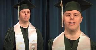 Un uomo diventa il primo laureato della sua università con la sindrome di Down e scrive la storia Un uomo diventa il primo laureato della sua università con la sindrome di Down e scrive la storia
