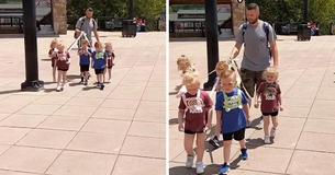 Dad Of Quintuplets Switches From Stroller To Leash And Causes Internet Controversy Dad Of Quintuplets Switches From Stroller To Leash And Causes Internet Controversy