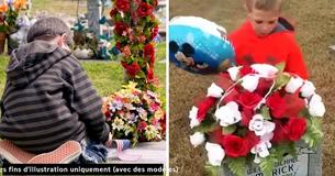 Un garçon de 5 ans se rend sur la tombe de son frère jumeau et lui parle de son premier jour d'école Un garçon de 5 ans se rend sur la tombe de son frère jumeau et lui parle de son premier jour d'école
