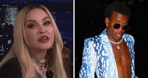 Madonnas son är fantastisk i matchande röd klänning när han går på boxningsmatch med sin berömda mamma Madonnas son är fantastisk i matchande röd klänning när han går på boxningsmatch med sin berömda mamma