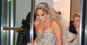 Jennifer Lopez Sparkles In Dramatic Embellished Wedding Ballgown With 25-Foot Train Jennifer Lopez Sparkles In Dramatic Embellished Wedding Ballgown With 25-Foot Train