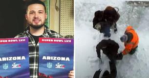 Football Team Honors Local Hero Who Rescued People In Blizzard With Super Bowl Tickets Football Team Honors Local Hero Who Rescued People In Blizzard With Super Bowl Tickets